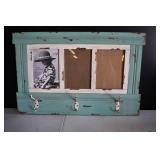 Pair of Wall Frames w/ Hooks & Decor Art
