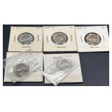 Five Jefferson Nickels