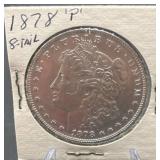 1878-P 8 Tail Morgan Silver Dollar