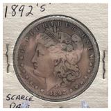 1892-S Morgan Silver Dollar Scarce Date