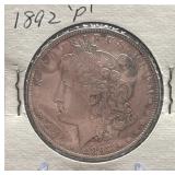1892-P Philadelphia Morgan Silver Dollar