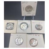 6pc Silver Washington Quarters