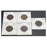 5pc Italian 10 Centesimi Coins