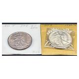 2pc Walking Liberty Silver Half Dollars