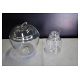 Glass Apple Jar & Honey Holder