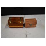 Pair of Small Wood Treasure Chests