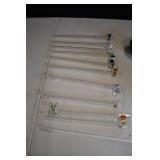 Set of 10 Blown Glass Fish Stir Sticks/Straws