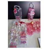 Lot of New Plastic Wine Tote Gift Bags