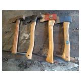 4 Wood Handle Hatchets