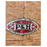 Quality P&H Service Cast Iron Sign