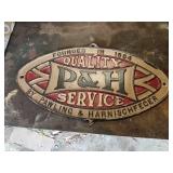 Cast Iron P&H Service Sign