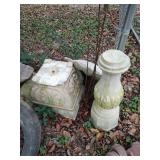 Concrete Bird Bath & Planters