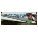 Train Scene on Hand Saw by Adkisson