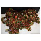 Red Green and Gold Tinsel Garland