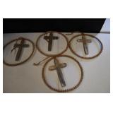 Wooden Bead w/ Cross Ornaments