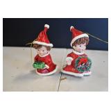 Pair of Vtg Paper Mache Ornaments