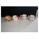 2 Pair Vintage Christmas Mugs