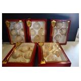 Victoria Collection White Glass Ornaments
