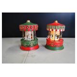 Pair of Vtg Musical Carosuels