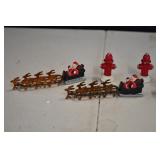 Small Metal Santa and Reindeer