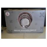 New Trim A Home Porcelain Tartan Ribbon Dinner Se