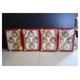 Victoria Collection Gold Glitter Glass Ornaments
