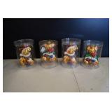 Set of 4 Glass Teddy Bear Ornaments