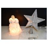 Silver Star & Lighted Angel Tree Toppers