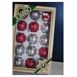 Vtg Pyramid Jumbo Glass Ball Ornaments