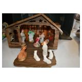 Vtg Cardboard Fold Up Nativity Diorama