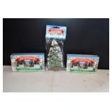 Vtg NOS Noma Dickensville Figures & Tree