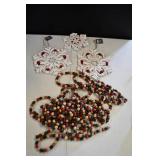 Wooden Bead Garland & Snowflake Ornaments