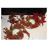 Berry Candle Wreaths and Garland