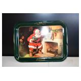 Vtg Coca Cola Santa Christmas Metal Tray