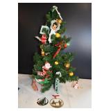 Vtg 24" Christmas Tree w/ Ornaments