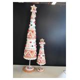 Pair of Gingerbread & Gumdrop Trees