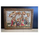 Vtg 3D 12x16 Nativity Wall Plaque