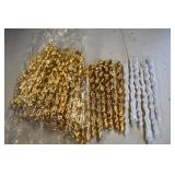 Vtg Gold and Irradescent Tassel Ornaments