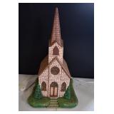 Vtg Ceramic Mold Church w/ Base