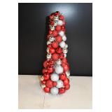 16" Red & Silver Ornament Christmas Tree