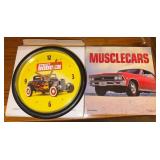 Street Rodder Wall Clock w/ Muscle Cars Book