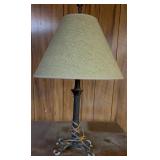 Table Lamp w/ Cast Metal Base & Fabric Shade