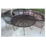 Wrought Iron Outdoor Table w/ 5 Chairs