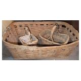 Large Woven Splint Basket w/ Two Smaller Baskets
