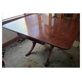 Mahogany Drop Leaf Pedestal Dining Table