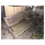 Outdoor Metal and Wood Bench