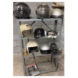 Motorcycle Helmets and Parts w/ Metal Shelf