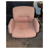 Mid-Century Pink Upholstered Office Chair