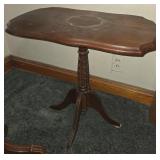 Pedestal Wood Side Table
