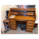 Oak Roll-Top Desk & More
